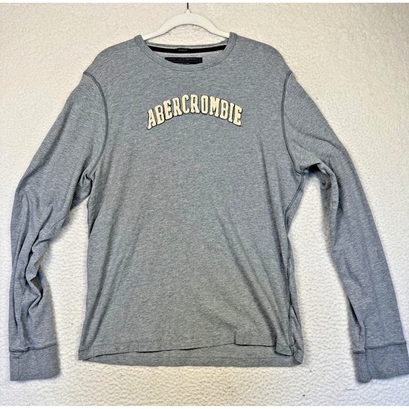 Abercrombie & Fitch Other - Abercrombie & Fitch Shirt Mens XL Gray Muscle Fit Logo Long Sleeve Tee Crewneck
